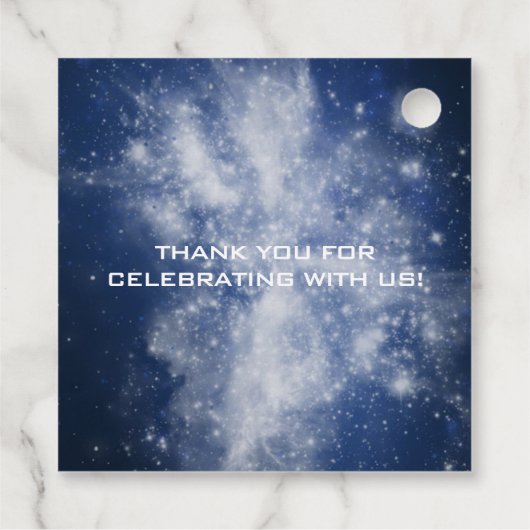 Étiquettes Cadeau Outer Space First Birthday (Dos)