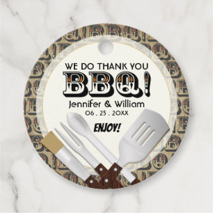 Étiquettes Cadeau Outils de grill modernes pour barbecue   Merci
