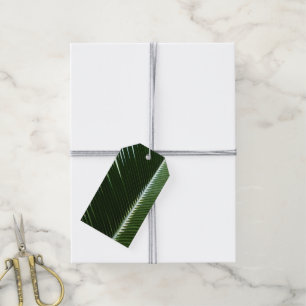 Étiquettes-cadeau Overlapping Palm Fronds Tropical Green Abstract