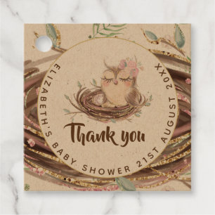 Étiquettes Cadeau Owl Baby Merci Cadeau Tags Faveurs Garçon Girl