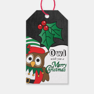 Étiquettes-cadeau Owl Vous souhaite un joyeux Noël