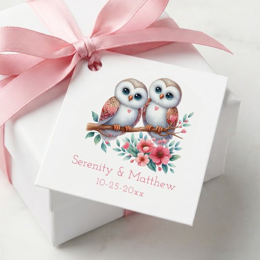 Étiquettes Cadeau Owl Woodland Boho Rustic Country Wedding 
