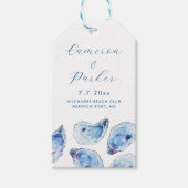 Étiquettes-cadeau Oyster Blue Aquarelle Mariage Faveur (Devant)