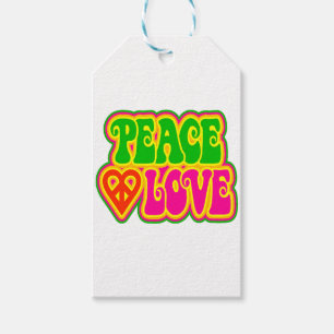 ÉTIQUETTES-CADEAU PAACE LOVE TIE DYE HIPPIE SYMBOLE CADEAUX BALISES