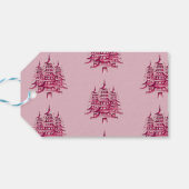 Étiquettes-cadeau Pagode rose pâle Joyeux sapin de Noël 1 photo (Dos Horizontal)