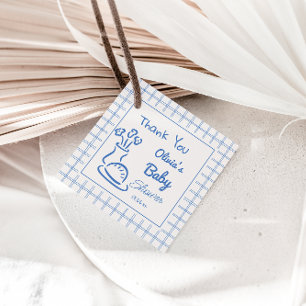 Étiquettes Cadeau Pain Bleu À La Main Dans Le Four Bébé Garçon Douch