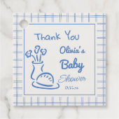 Étiquettes Cadeau Pain Bleu À La Main Dans Le Four Bébé Garçon Douch (Devant)