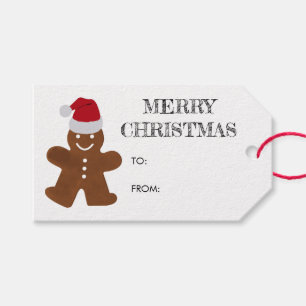 Étiquettes-cadeau Pain d'épices de Noël Homme Cookies de vacances