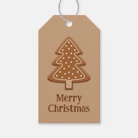 Étiquettes-cadeau Pain d'épices Forme d'arbre de Noël Cookie avec te (Devant)