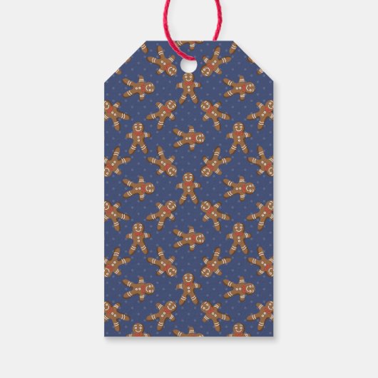 Étiquettes-cadeau Pain d'épices Homme Marine Bleu Noël (Dos)