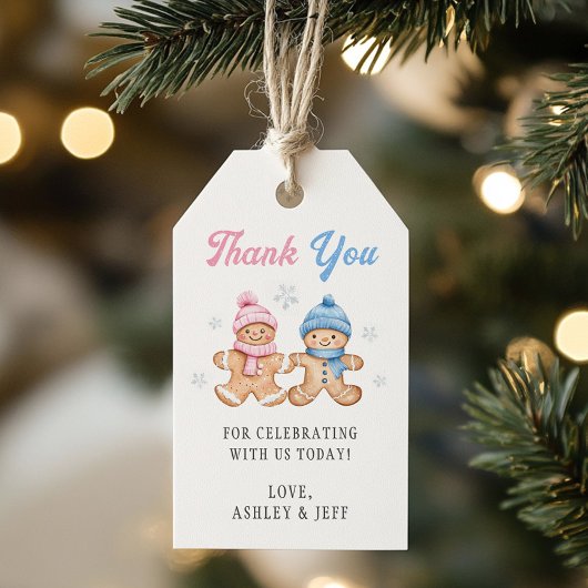 Étiquettes-cadeau Pain d'épices Merci du Parti de la révélation de g