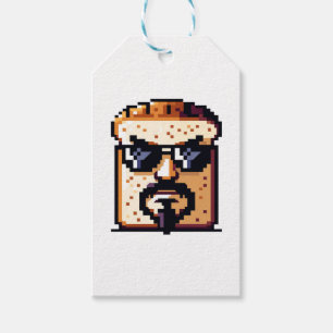 Étiquettes-cadeau Pain Grave - Drôle Pixel Art Retro Caractère
