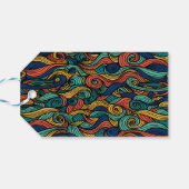 Étiquettes-cadeau Paisley haché (Dos Horizontal)