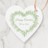 Étiquettes Cadeau Paix, amour joie mistletoe Noël blanc vert (Dos)