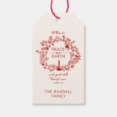 Étiquettes-cadeau Paix chrétienne Verse sur Terre Main Drake Wreath (Devant)