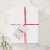 Étiquettes-cadeau Paix | Fun Christmas White & Gold Mini (Avec de la ficelle)
