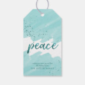 Étiquettes-cadeau Paix | Noël Turquoise (Dos)