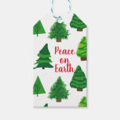 Étiquettes-cadeau Paix sur Terre Arbres de Noël (Devant)