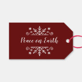 Étiquettes-cadeau Paix sur terre avec flocon de neige (Devant (Horizontal))