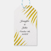 Étiquettes-cadeau Palm Tree Foliage Gold Parties scintillant blanc m (Dos)