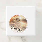 Étiquettes Cadeau Palm Trees Plage côtière Océan Sunrise Mariage (En situation)