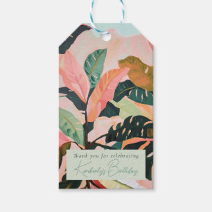 Étiquettes-cadeau Palme tropicale Boho coloré Merci d'anniversaire