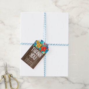 Étiquettes-cadeau Palme Tropique Rustique Feuilles Aloha Baby shower