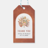 Étiquettes-cadeau Palmier séché, pampas herbe terre cuite Merci mari (Devant)