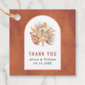 Étiquettes Cadeau Palmier séché, pampas herbe terre cuite Merci mari (Devant)