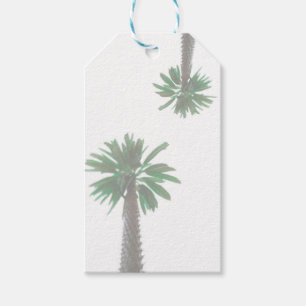 Étiquettes-cadeau Palmier Stylisé Pastel Green Tropical