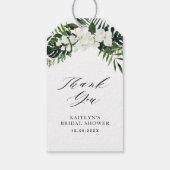 Étiquettes-cadeau palmier tropical feuille verdure fleurie douche nu (Dos)