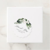 Étiquettes Cadeau palmier tropical feuille verdure fleurie mariage (En situation)