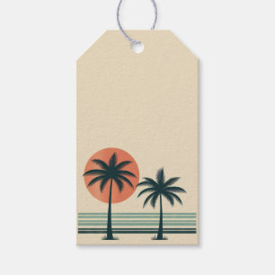 Étiquettes-cadeau Palmier tropical rétro/vintage