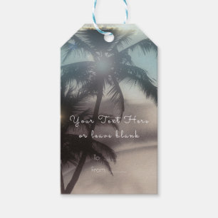 Étiquettes-cadeau Palmiers Élégant Tropical Faveur de fête de plage