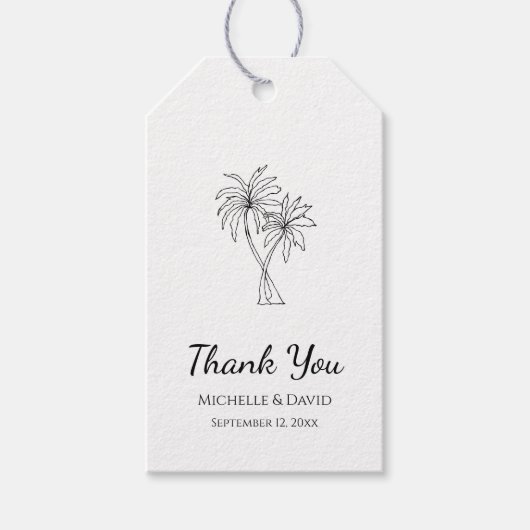Étiquettes-cadeau Palmiers élégants Mariages tropicaux (Devant)