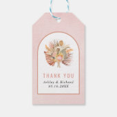 Étiquettes-cadeau Palmiers, pampas herbe douce Merci rose mariage (Dos)