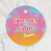 Étiquettes Cadeau Palmiers roses Merci (Dos)