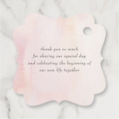 Étiquettes Cadeau Pampas Fleurs roses Grass Merci Mariage (Dos)