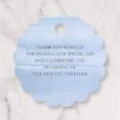 Étiquettes Cadeau Pampas Grass Dusty Blue Floral Mariage Merci (Dos)