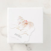 Étiquettes Cadeau Pampas Grass et Merci de fleurs roses (En situation)