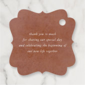 Étiquettes Cadeau Pampas Grass Floral Terracotta Mariage Merci (Dos)