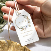 Étiquettes-cadeau Pampas Grass Mariage Boho Terracotta Monogram Chic