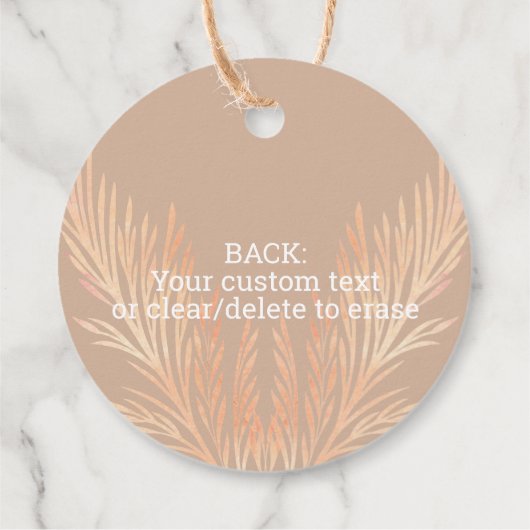 Étiquettes Cadeau Pampas Grass Mariage tendance Boho Merci (Dos)