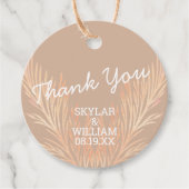 Étiquettes Cadeau Pampas Grass Mariage tendance Boho Merci (Devant)