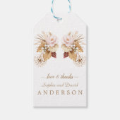 Étiquettes-cadeau Pampas rose Floral Grass séché Palm Feuille Mariag (Devant)