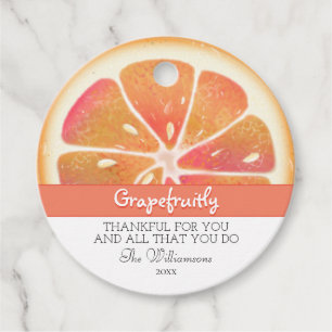 Étiquettes Cadeau Pamplemousse Moderne Fruit Merci