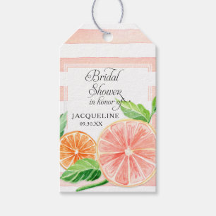 Étiquettes-cadeau Pamplemousse rose moderne Fête des mariées d'agrum