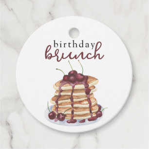 Étiquettes Cadeau Pancakes aquarelle fête d'anniversaire