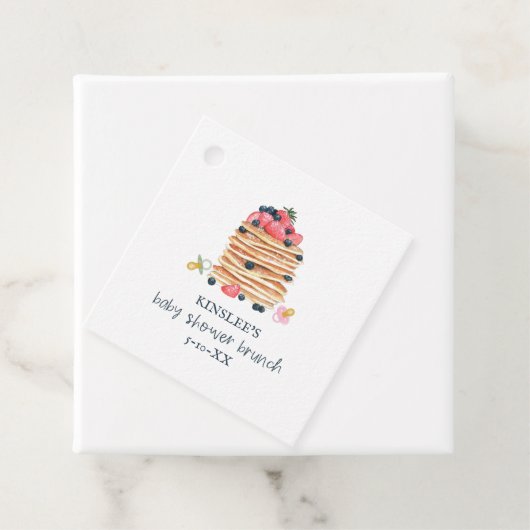 Étiquettes Cadeau Pancakes & Pacificateurs Baby shower Brunch (En situation)