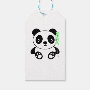 Étiquettes-cadeau Panda avec le bambou